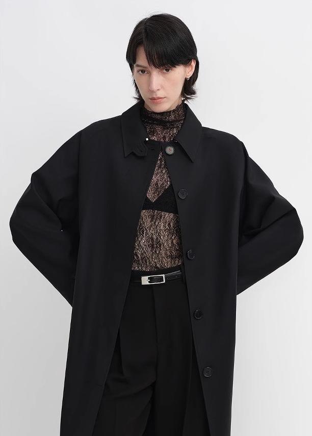 Mid-length trench coat high-end British style coat-0