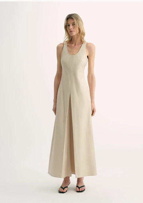 "Simple Love" High Density Modal Mulberry Silk Insert U-neck Vest Dress-1