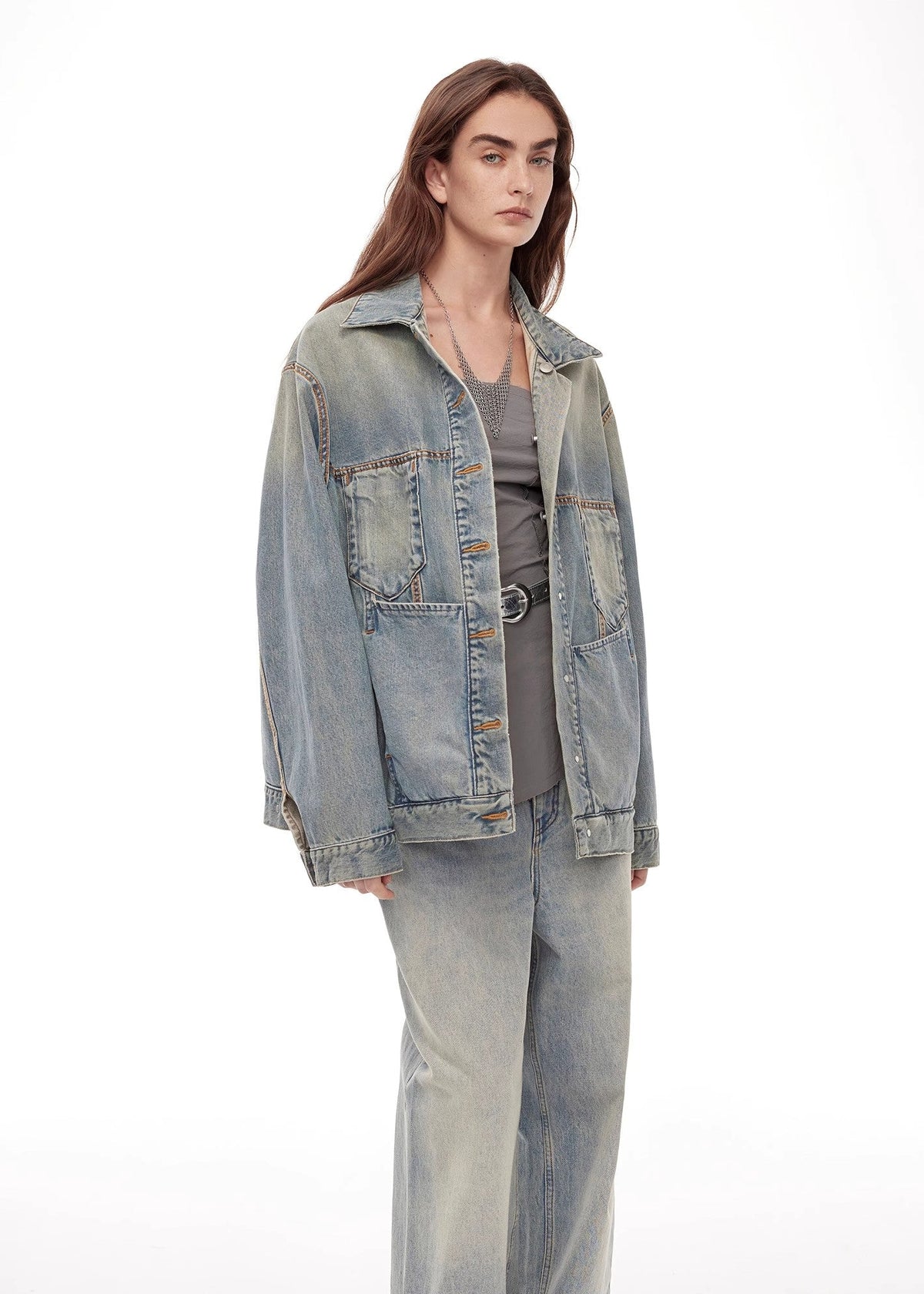 "Kamen Rider" Stylish and Versatile Vintage Handcrafted Distressed Reversible Denim Jacket-0