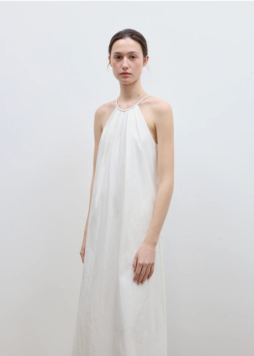 "Minimalist Rule" halter neck hollow design dress women's summer long dress-0