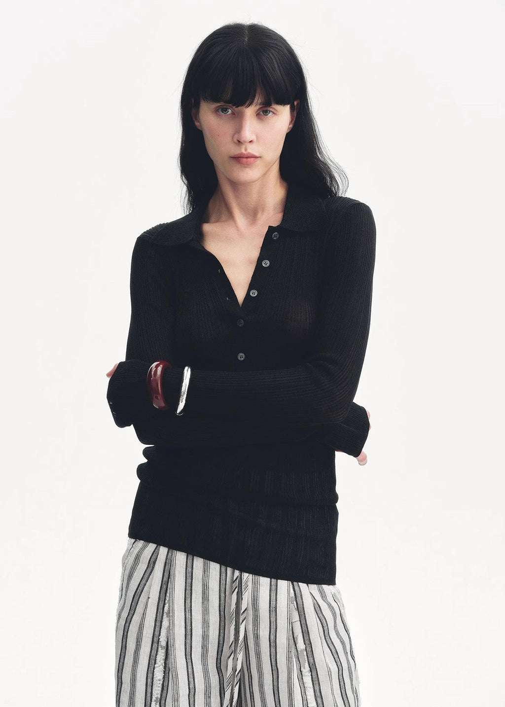 "Spring Inspiration" Retro Slim Fit POLO Neck Sweater-1