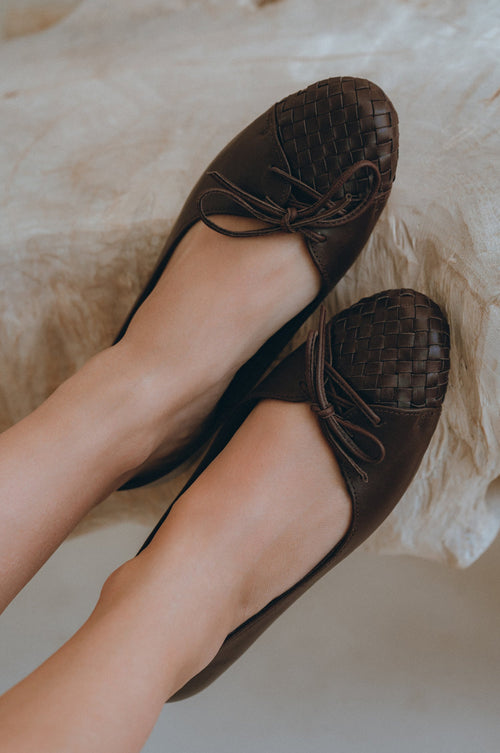 Alexandra Woven Leather Flats-0