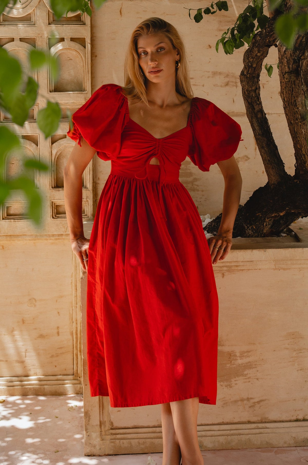 Atrani Puff Sleeve Dress-0