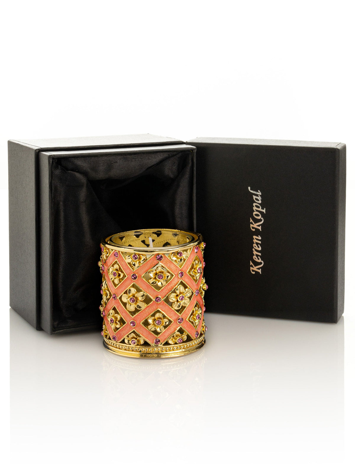 Pink Decorated Candle Holder-2