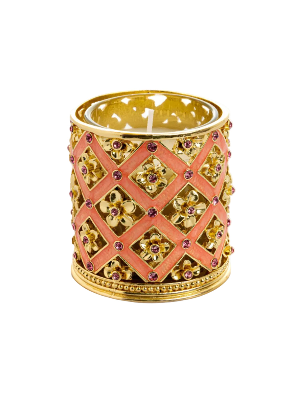 Pink Decorated Candle Holder-0