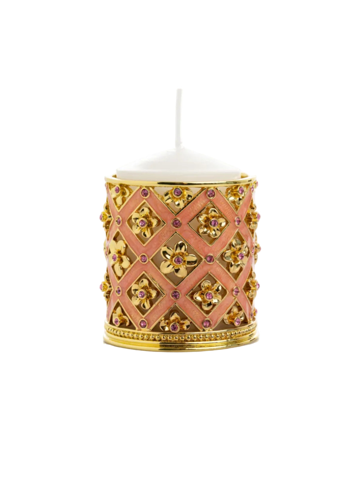 Pink Decorated Candle Holder-3