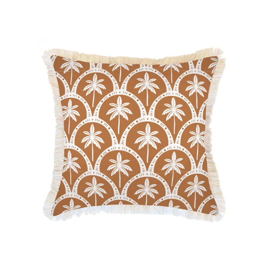 Cushion Cover-Coastal Fringe-Corfu Rust-60cm x 60cm-0