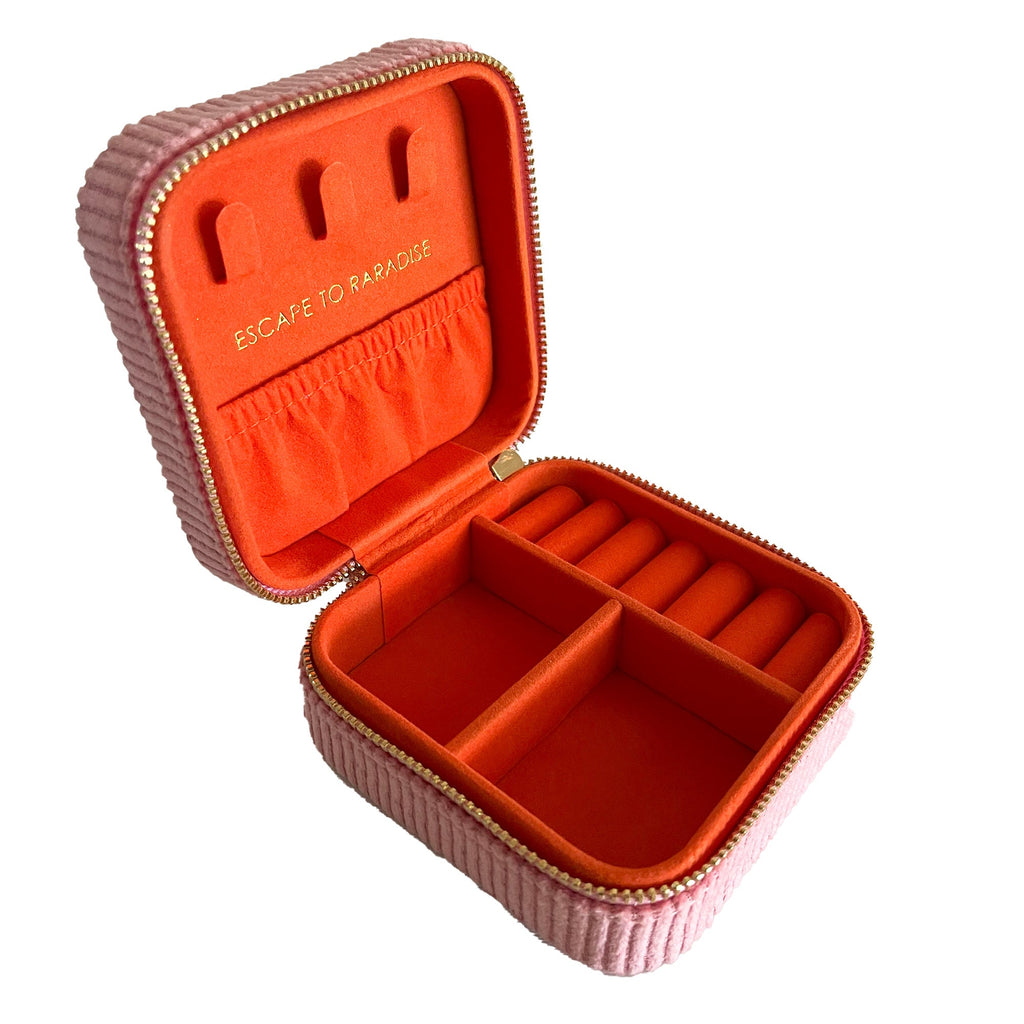 Small Corduroy Jewellery Box-Pink Pineapple-3