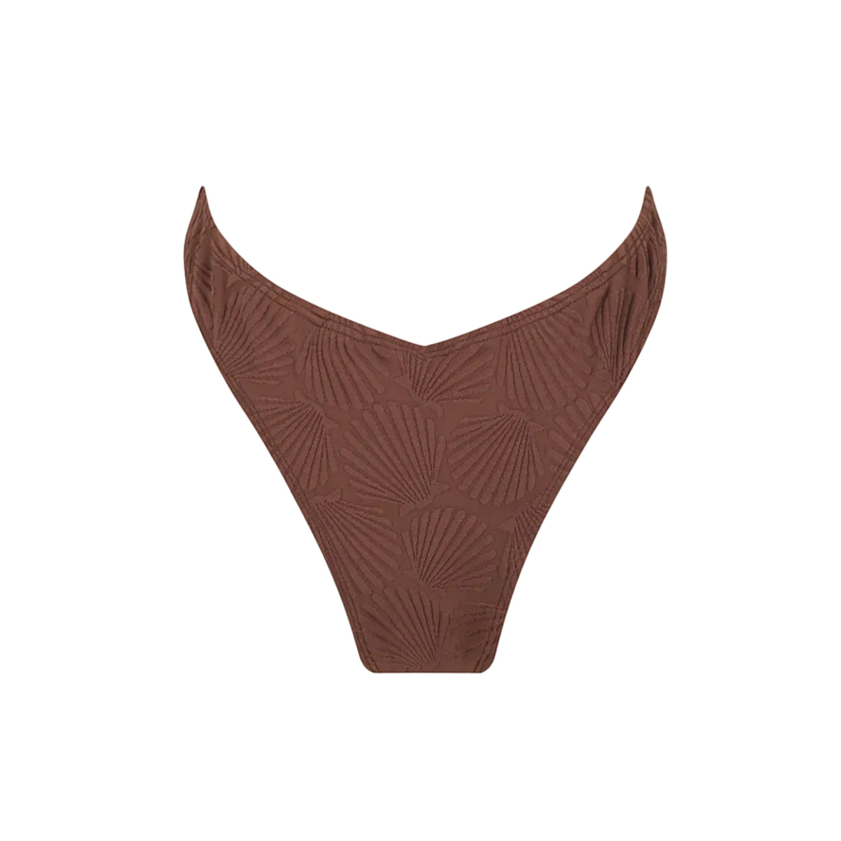 Bandeau Bikini Bottom-Embossed Chocolate Shells-2