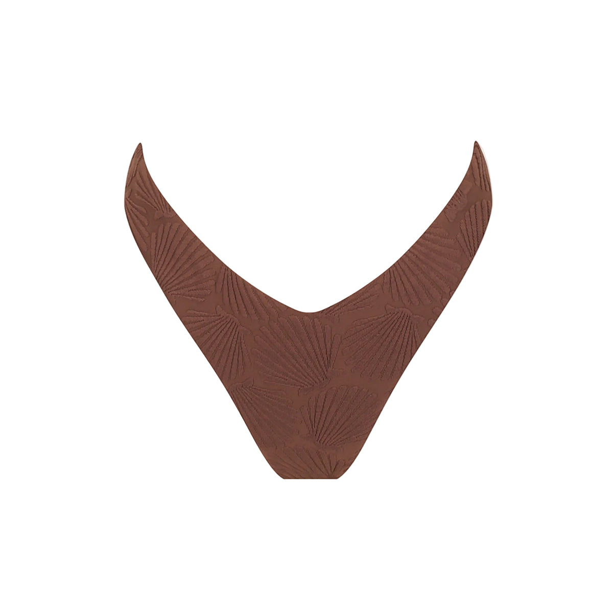 Bandeau Bikini Bottom-Embossed Chocolate Shells-0