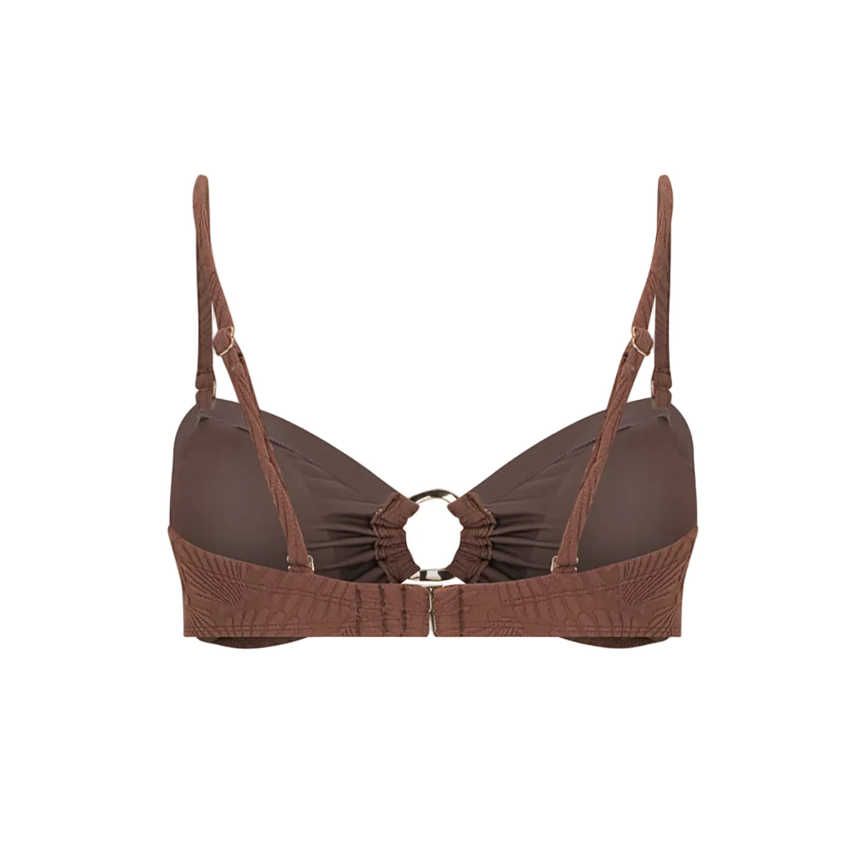 Bandeau Bikini Top-Embossed Chocolate Shells-2