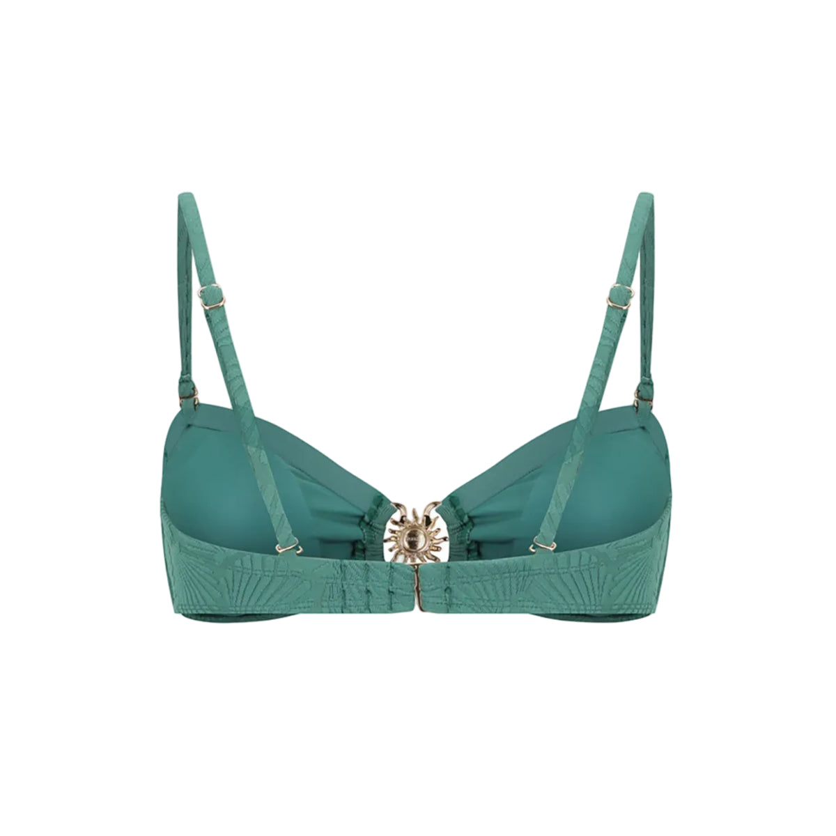Bandeau Bikini Top-Embossed Green Shells-2
