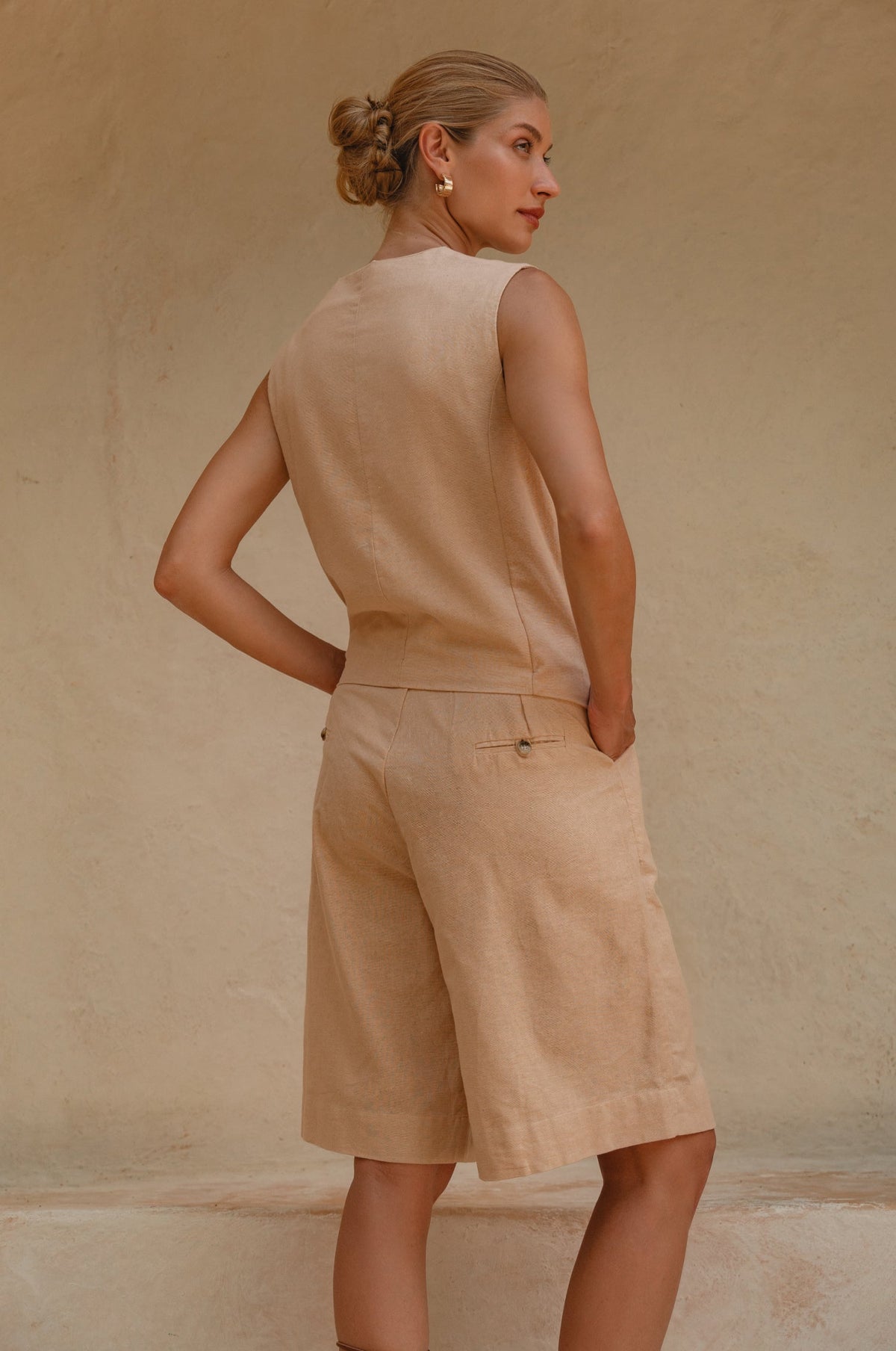 Faro Bermuda Linen Shorts-2