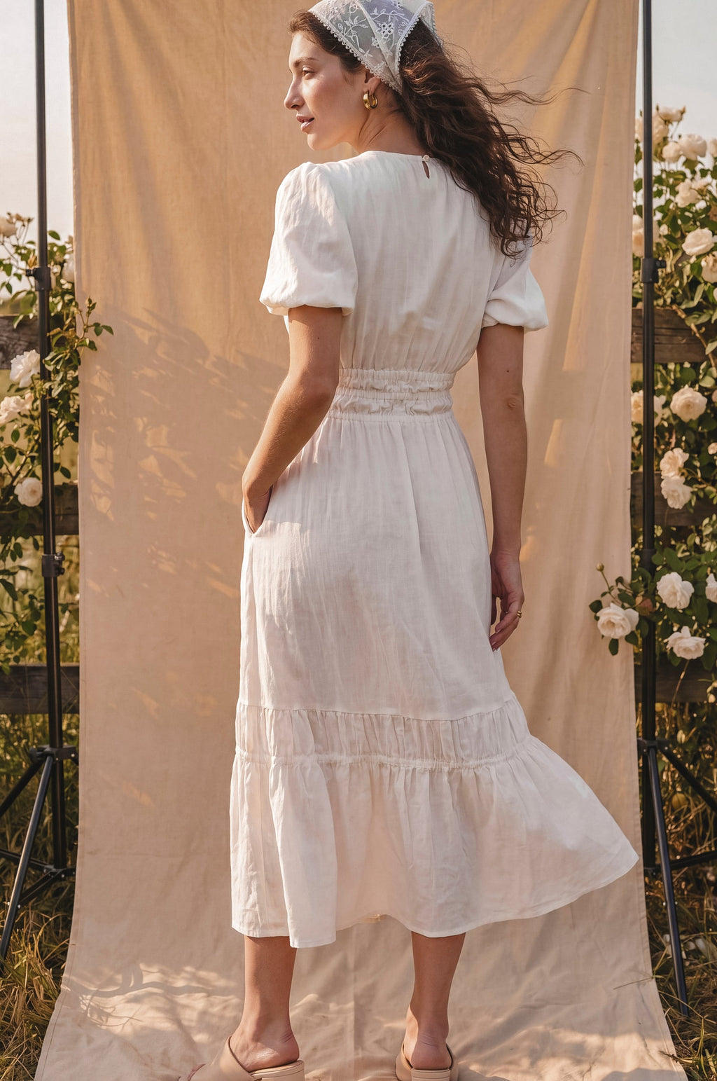 Ida Linen Midi Dress-3