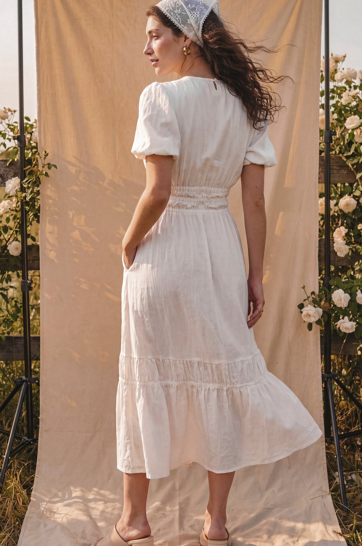 Ida Linen Midi Dress-3