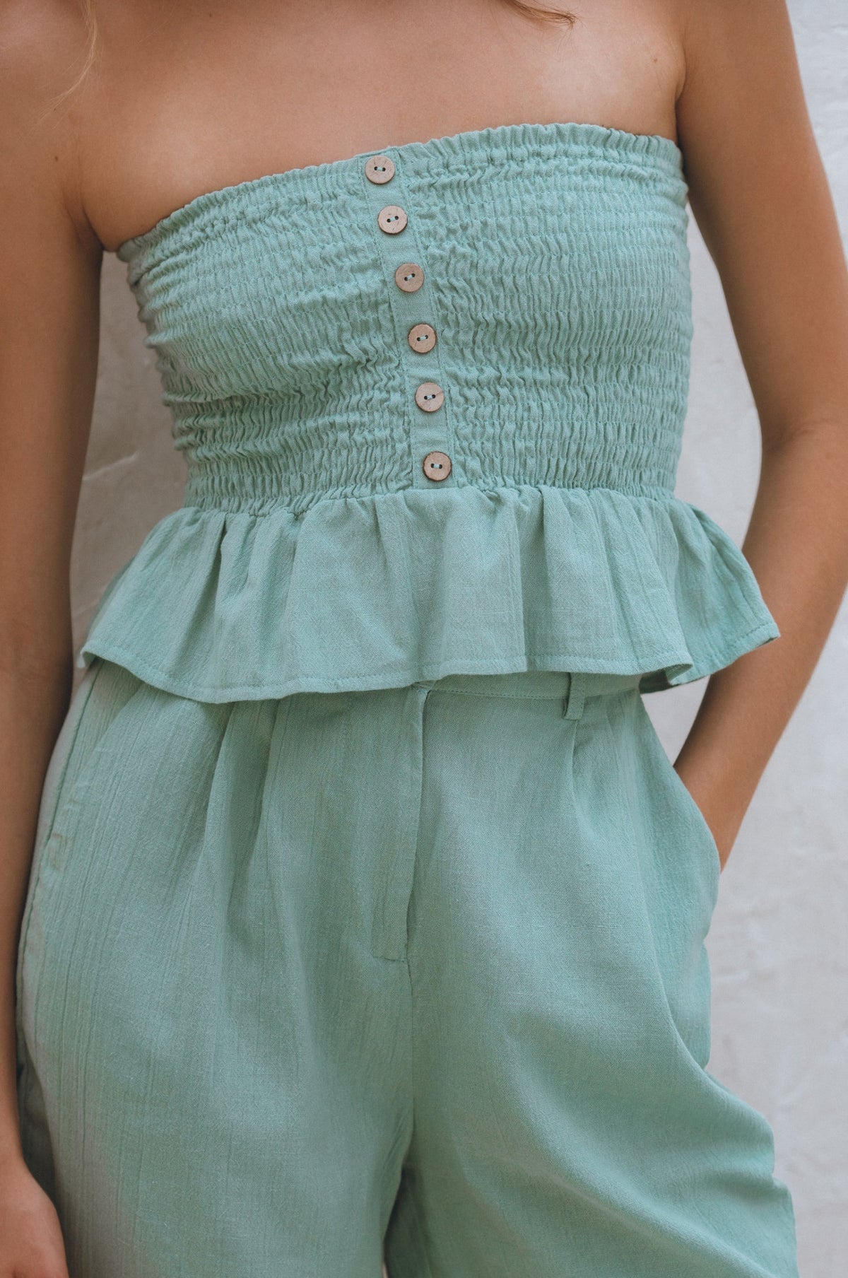 Laura Smocked Linen Top (Sale)-5