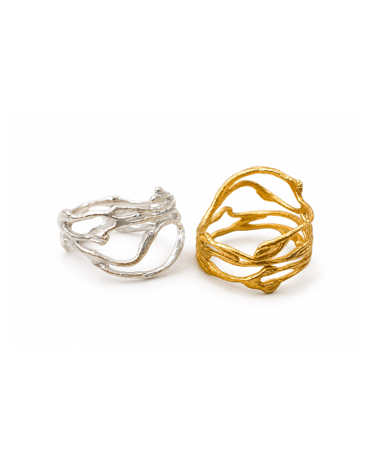 Jasmine Branch Ring, Handmade Minimalist Jewelry, Botanical Organic Band