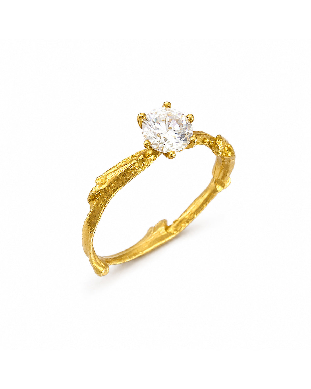 Ethical Gemstone Ring, made of Citrus Tree twig.
