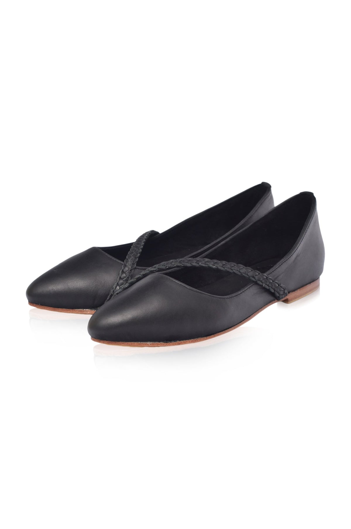 Orenda Pointed Toe Leather Flats-2
