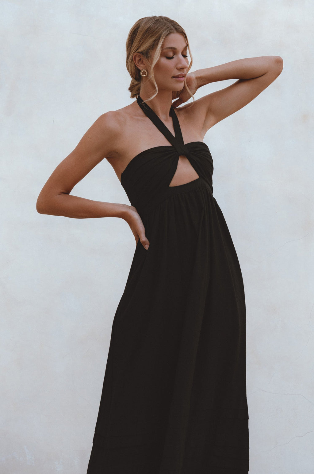 Penelope Halter Linen Maxi Dress-2
