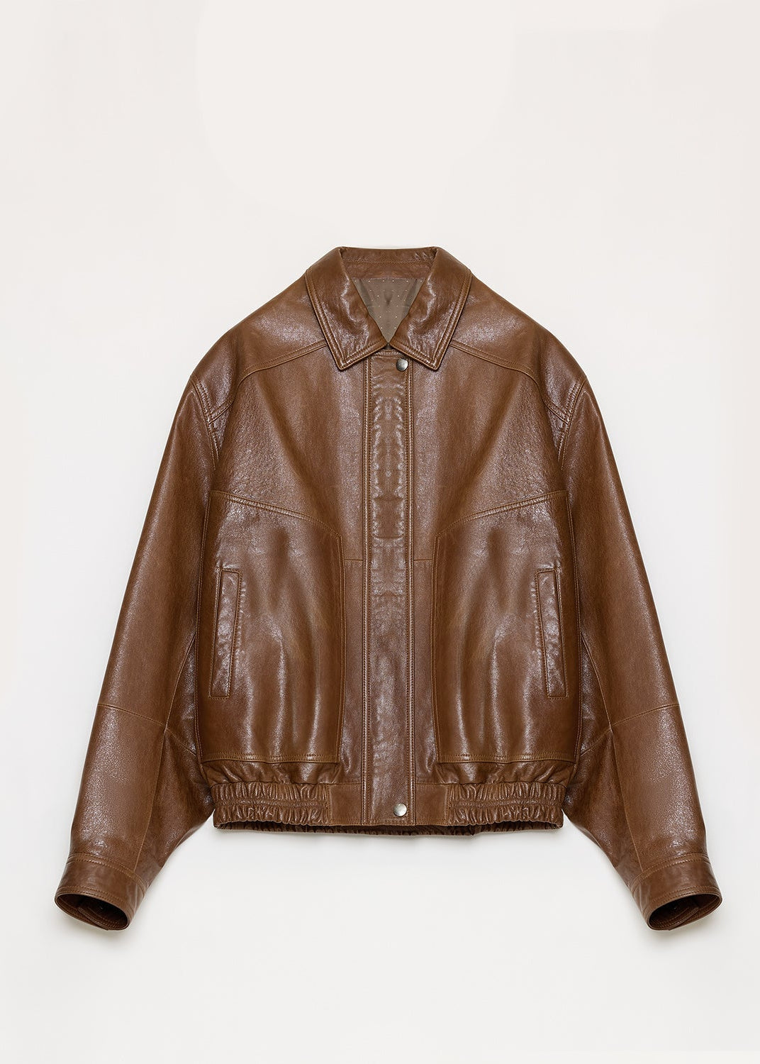 "Fashionable Luke" imported waxed sheep leather retro work jacket coat for women-6