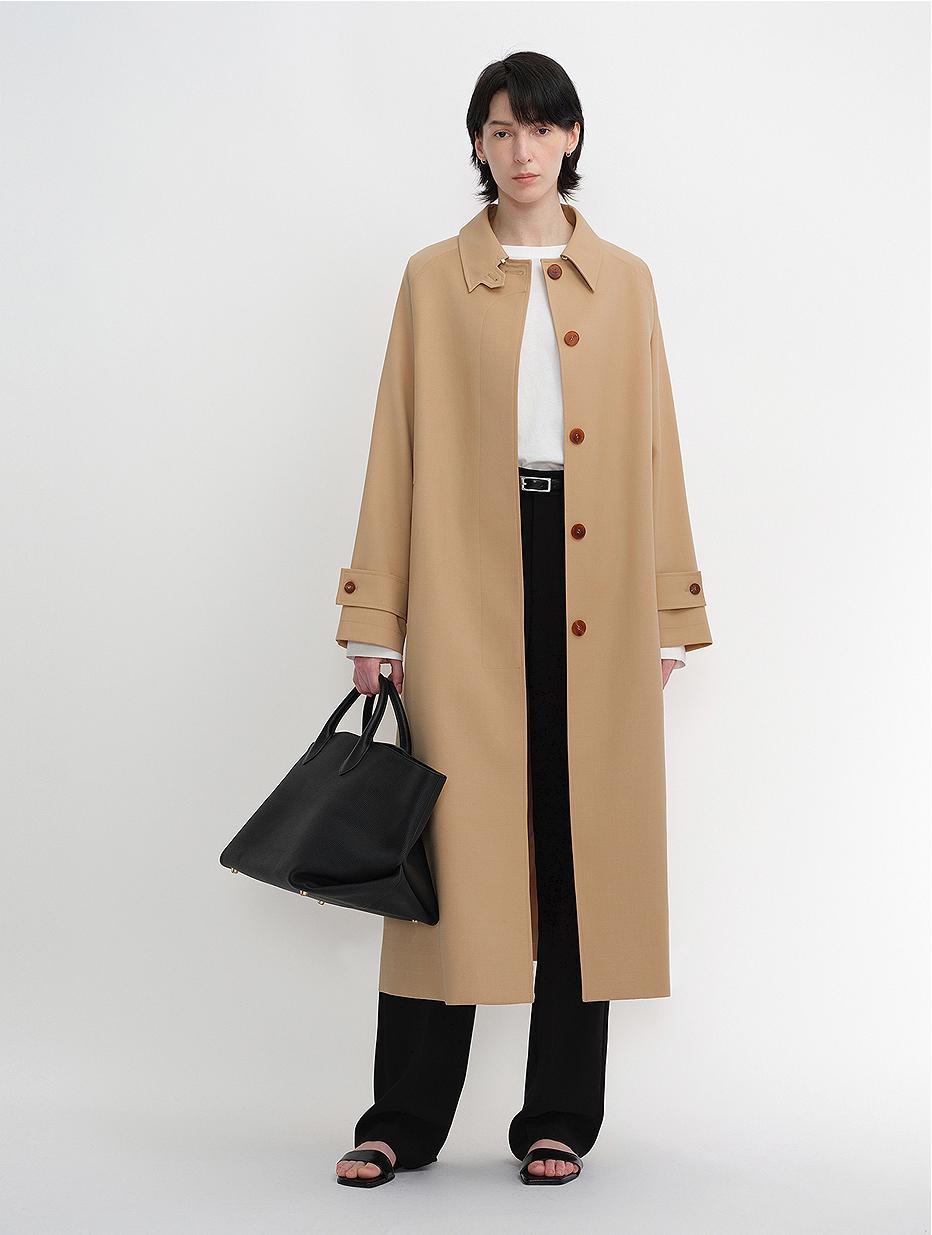 Mid-length trench coat high-end British style coat-6