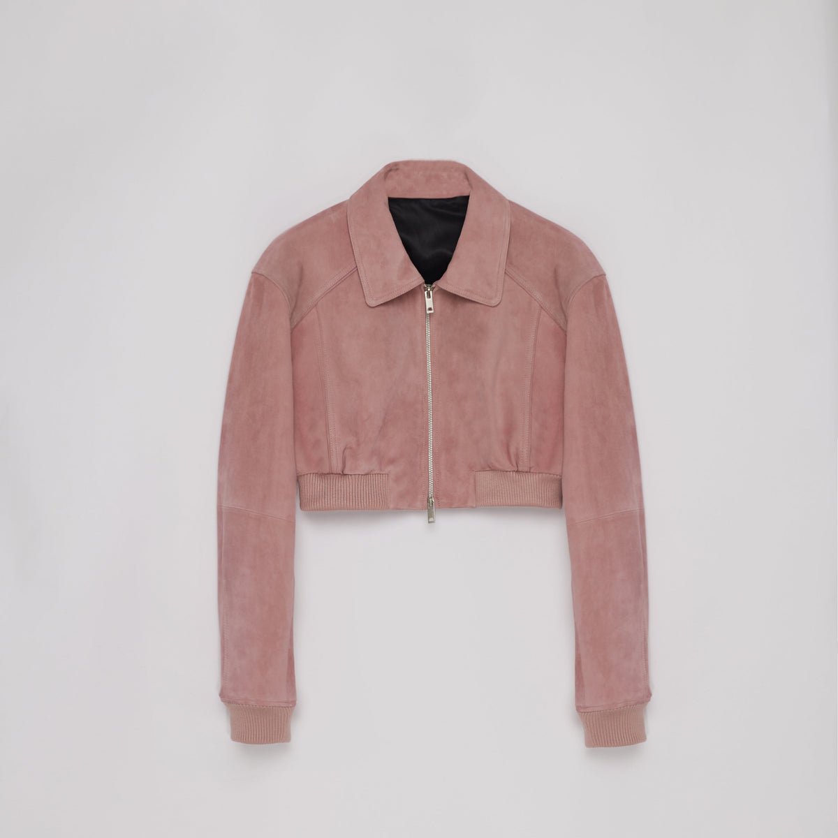 "Witch Game" Retro  Classic Stand Up Sheep Leather Short Jacket-5