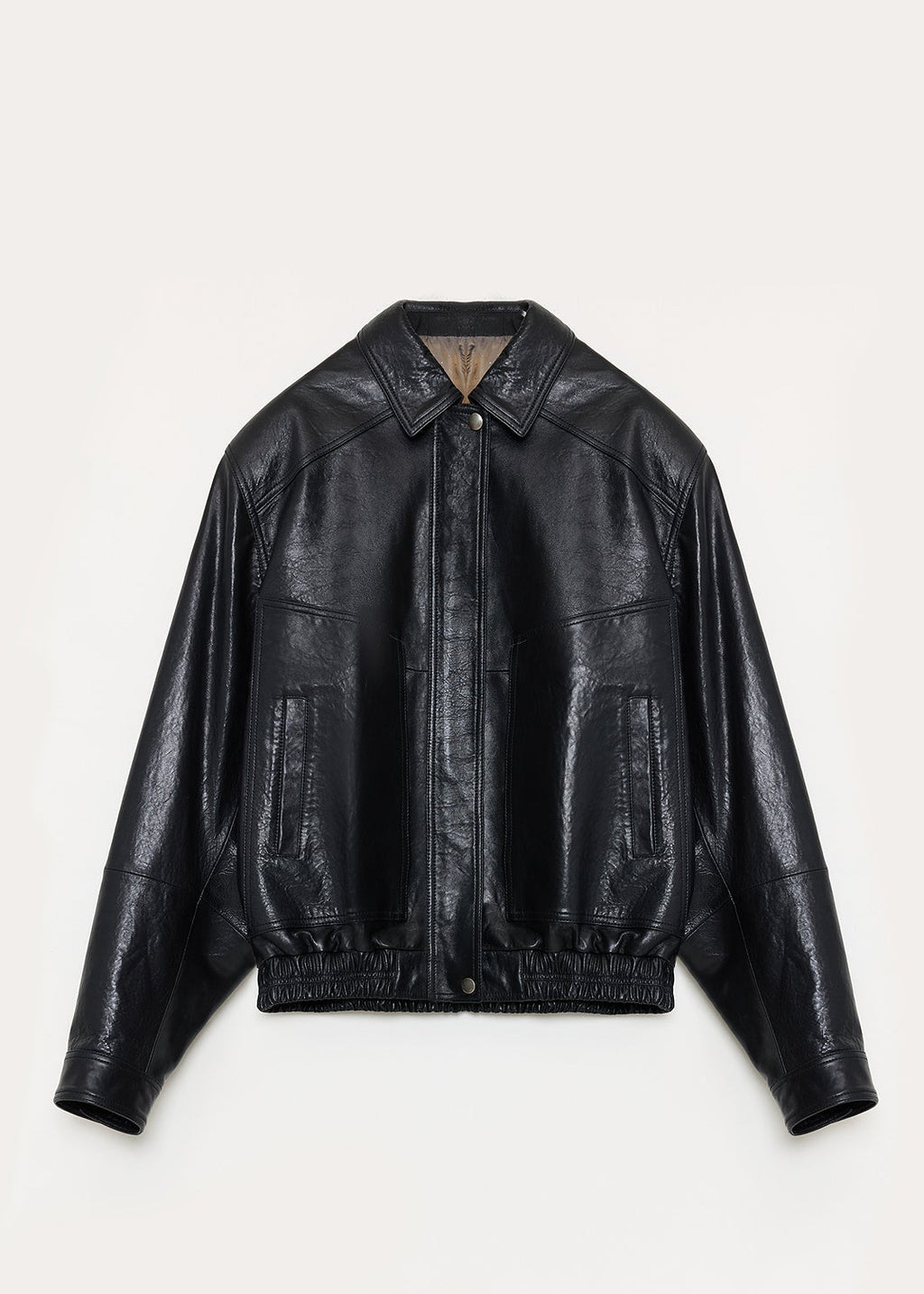"Fashionable Luke" imported waxed sheep leather retro work jacket coat for women-5
