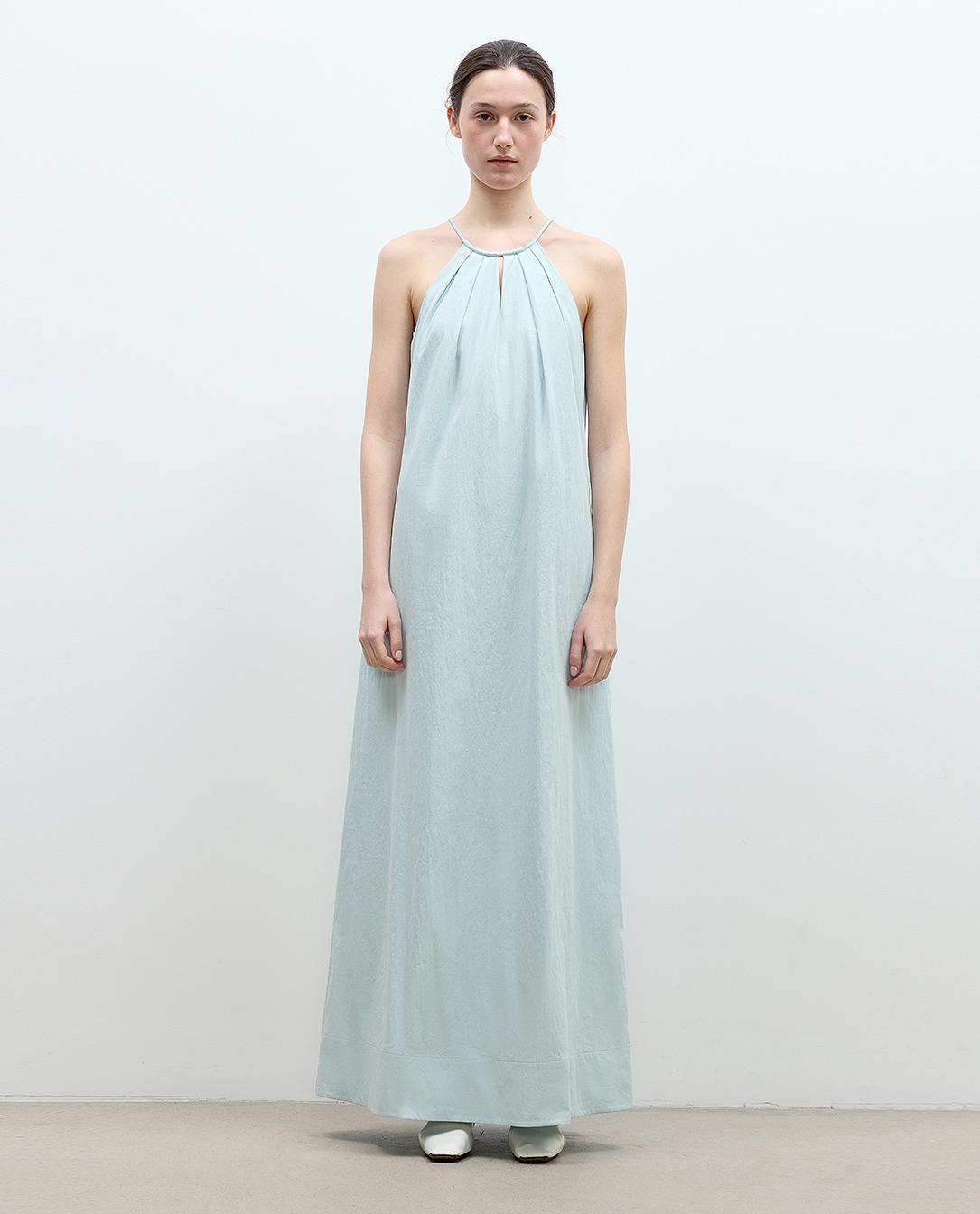 "Minimalist Rule" halter neck hollow design dress women's summer long dress-6