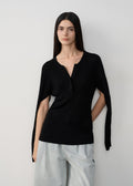 "Moonlight Schumann" Tencel wool blend long-sleeved sweater thin top-0