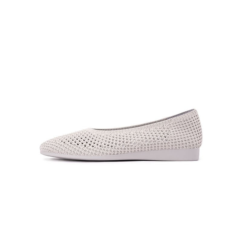 Heart Mesh Knit Square Toe Wedge Flats – Washable Breathable Work Shoes-6