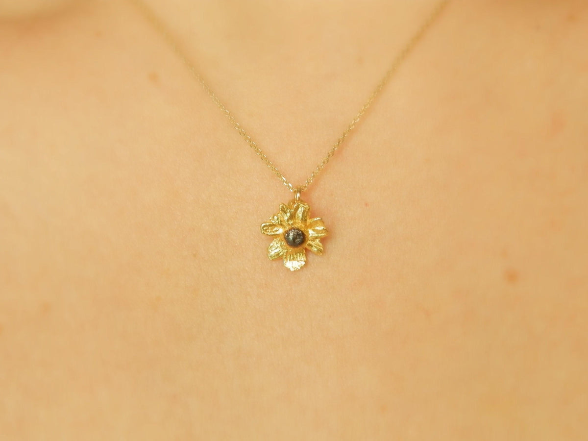 Real Chamomile Pendant, 14K Gold Plated Sterling Silver 925 Dainty Pendant, Handmade Minimalist Jewelry Gift, Birthday Gift for Women-2