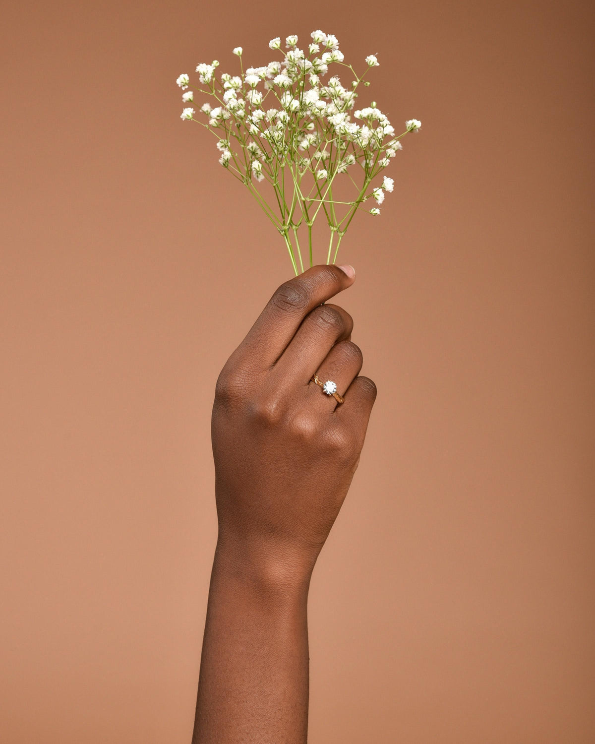 Ethical Gemstone Ring, made of Citrus Tree twig. Recycled sterling silver and goldplate. Symbol of purification and happiness.-1