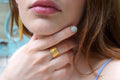 Real Olive Leaf Ring, Handmade Nature Jewelry, Organic Gold Band, Gift for Luck & Success, Eco Sustainable Brass-0