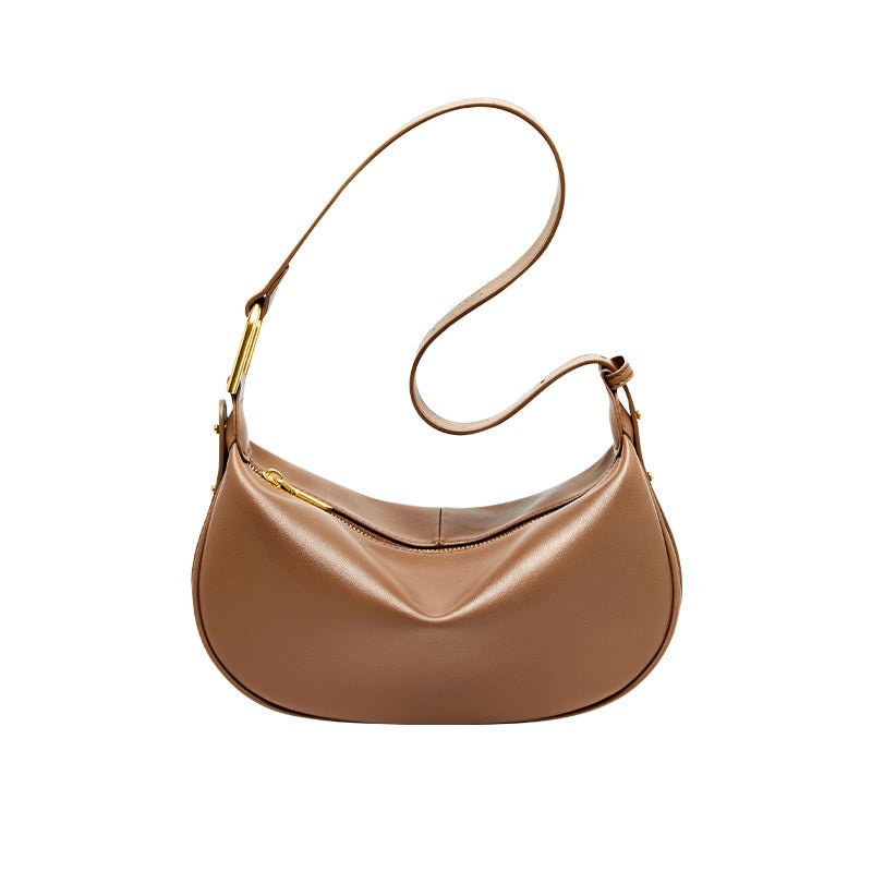 Luna Crescent Leather Shoulder Crossbody Bag-0
