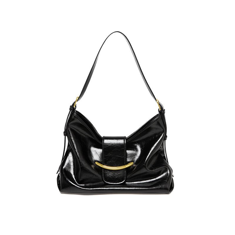 Luxe Glossy Hobo Shoulder Bag-0