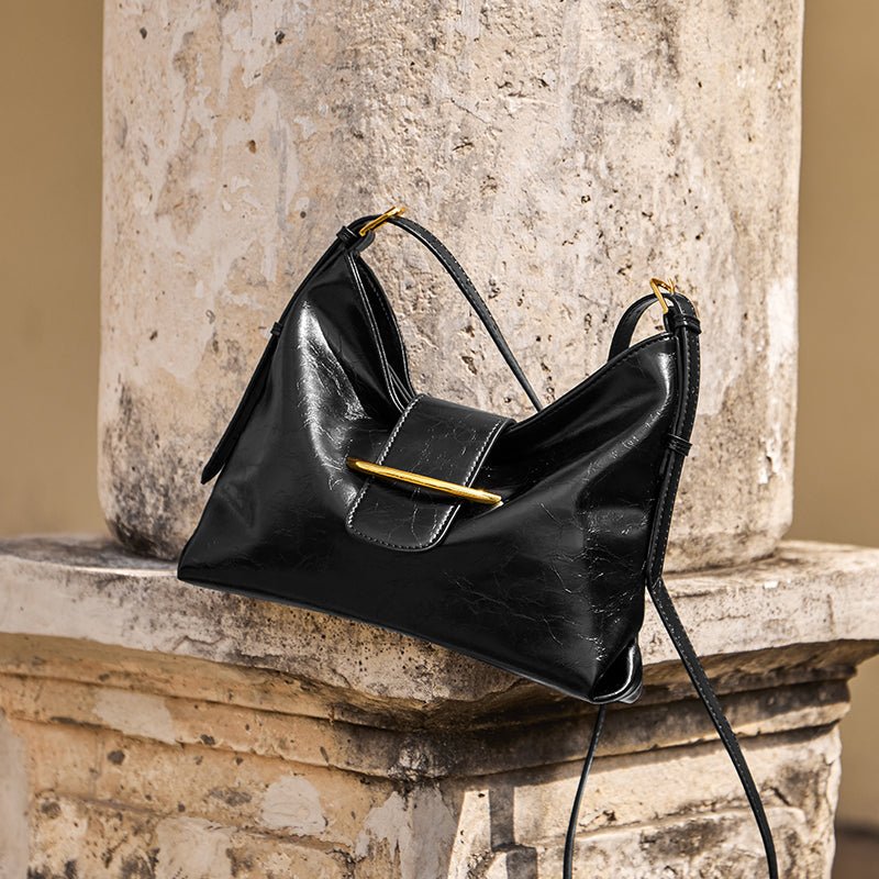 Luxe Glossy Hobo Shoulder Bag-3