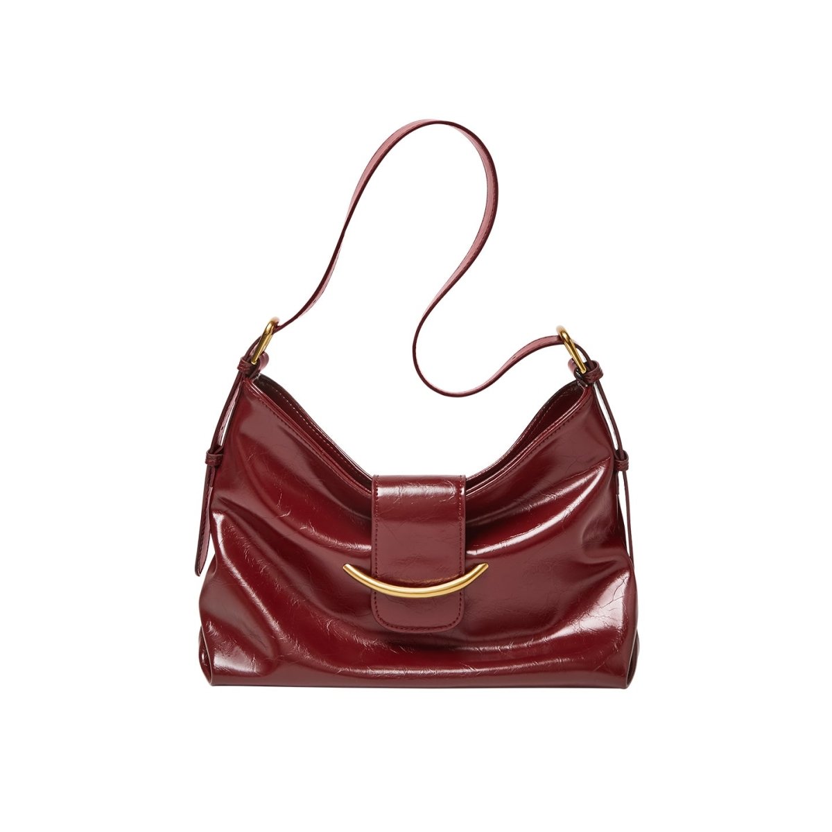 Luxe Glossy Hobo Shoulder Bag-6