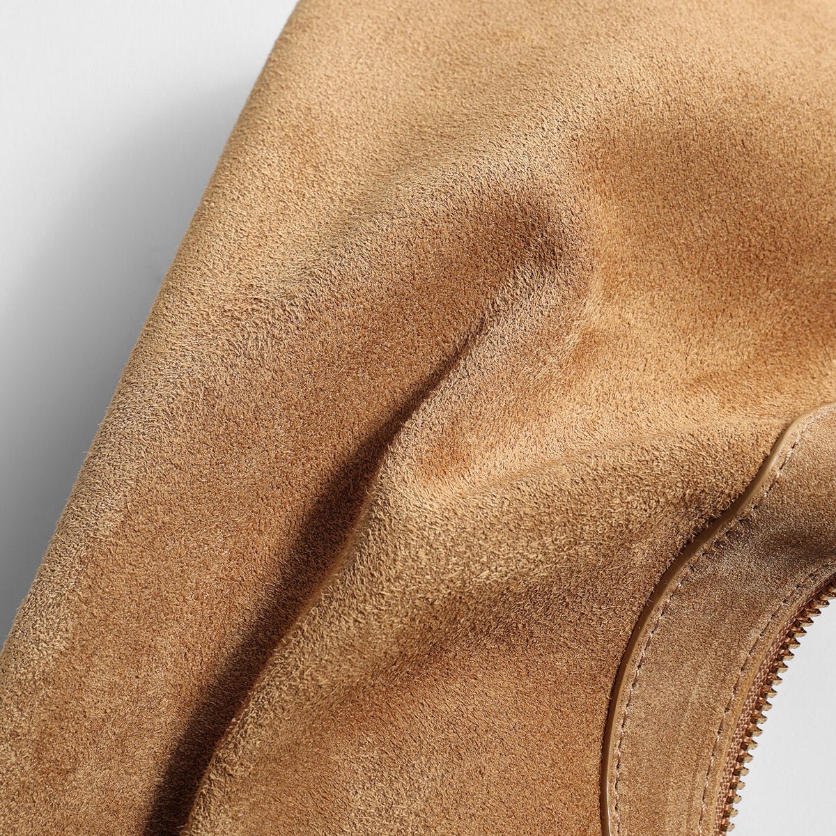 Suede Leather Crescent Hobo Bag – Dumpling-Inspired Silhouette with Adjustable Strap-4
