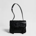 Vintage Glazed Calfskin Messenger Bag – Soft Leather Crossbody with Multi-Pocket Organization-0