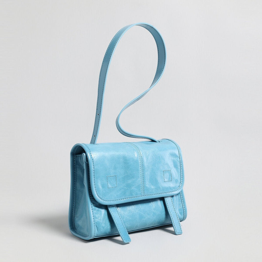 Vintage Glazed Calfskin Messenger Bag – Soft Leather Crossbody with Multi-Pocket Organization-2