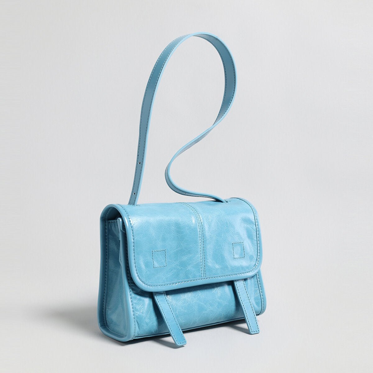 Vintage Glazed Calfskin Messenger Bag – Soft Leather Crossbody with Multi-Pocket Organization-2