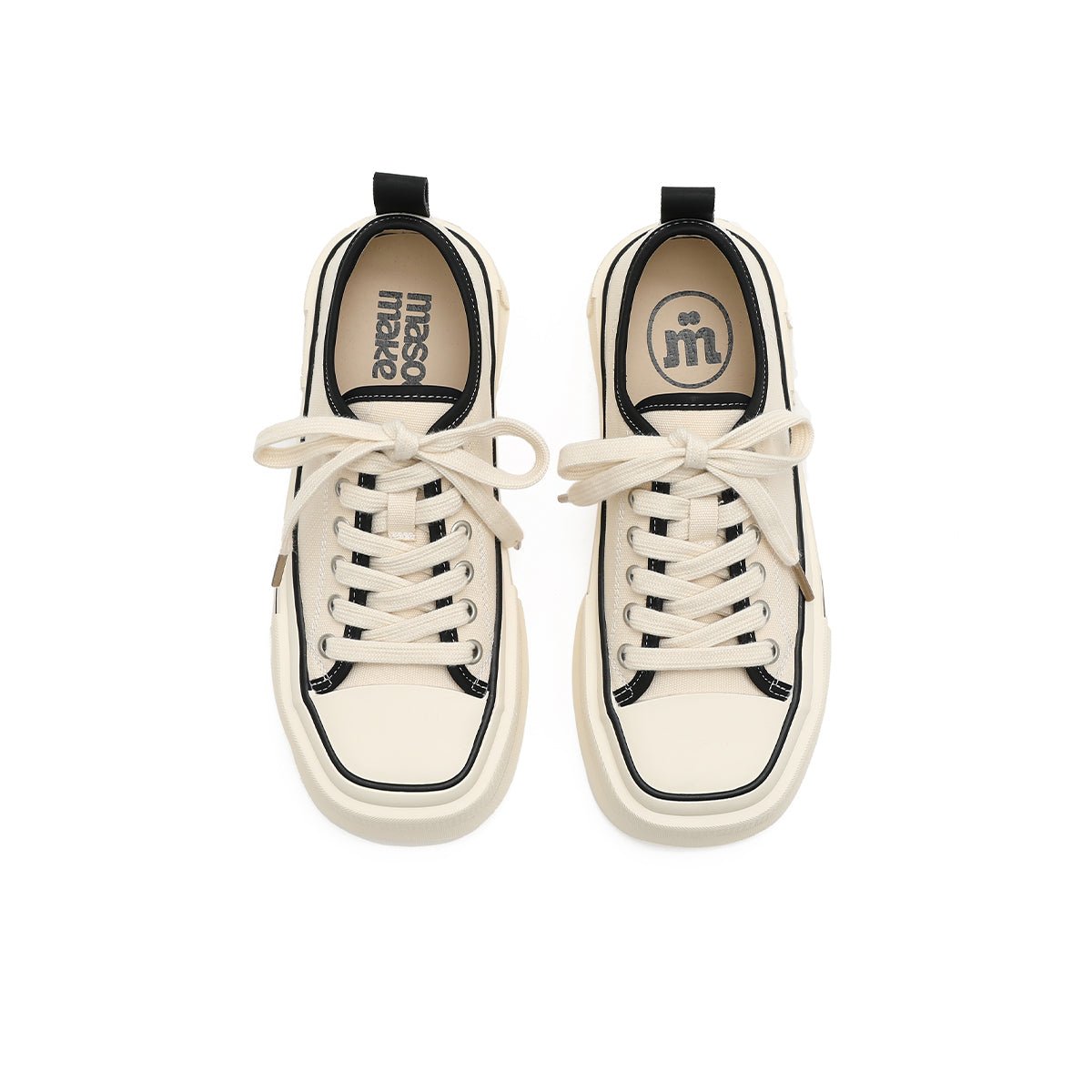 Women's Platform Canvas Low-Top Sneakers – Beige-2