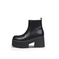 Zipped Thick Heel Black Platform Boots-0